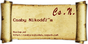 Csaby Nikodém névjegykártya
