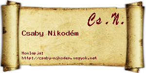 Csaby Nikodém névjegykártya